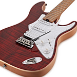 Aria Pro II Guitarra Eléctrica 714-MK2 Fullerton Flamed Strat Ruby Red