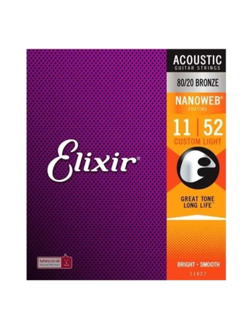 Elixir Acústica Nanoweb 80/20 Bronce 11-52